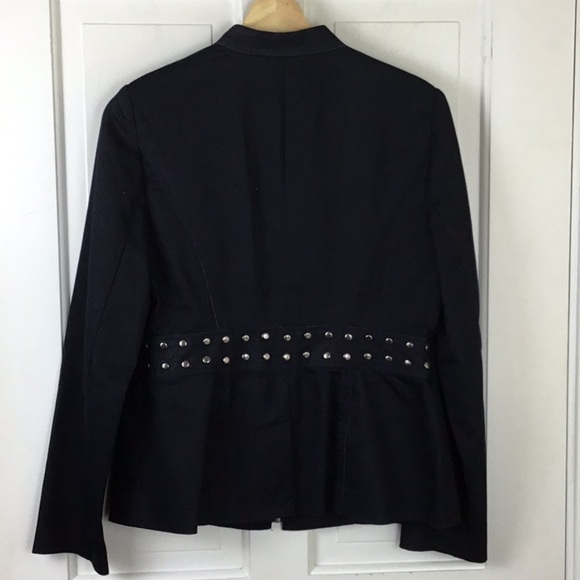 Chelsea & Theodore Studded Denim Zip-Up Jacket Blazer Jacket - Picture 5 of 5